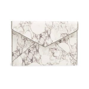 Rebecca Minkoff Leo White Marble Envelope Clutch